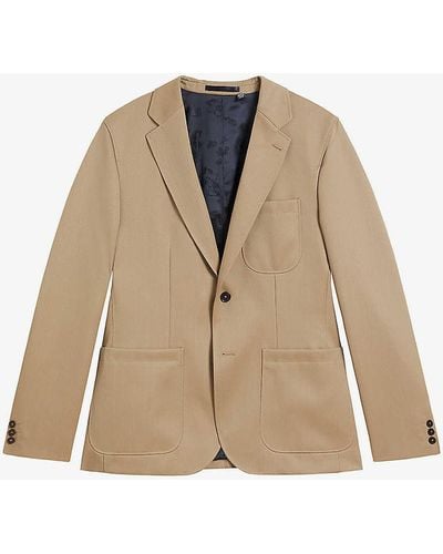 Ted Baker Yarm Single-breasted Wool-mix Evening Jacket - Natural