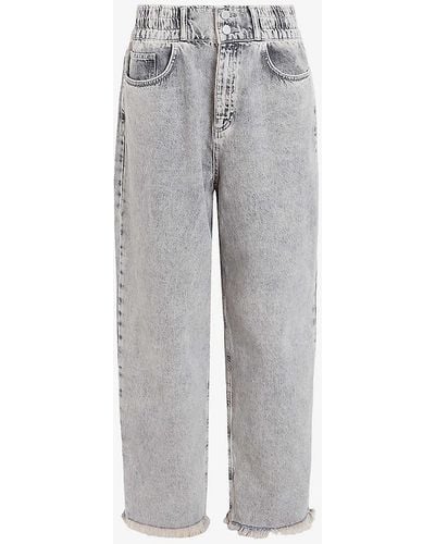AllSaints Hailey Elasticated-waist High-rise Jeans - Grey