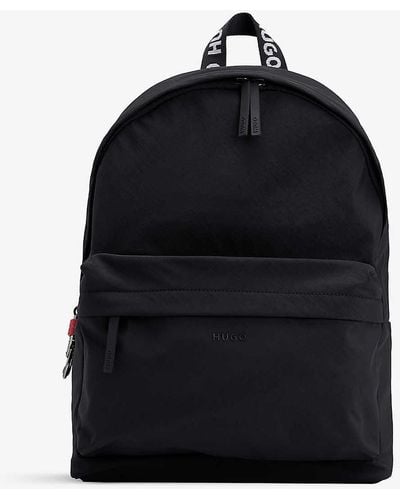 HUGO Logo-embellished Woven Backpack - Black