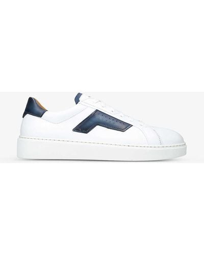 Magnanni Lotto Logo-embossed Leather Low-top Trainers - White