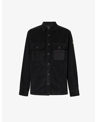 Belstaff Fallgate Flap-pocket Corduroy-textured Cotton Shirt Xx - Black
