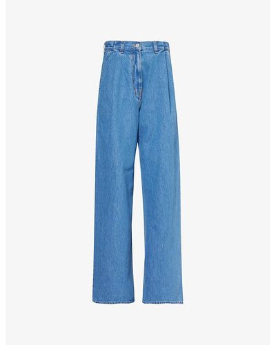 Givenchy Relaxed-fit Wide-leg Mid-rise Denim Pants - Blue