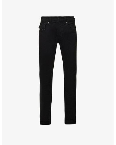 True Religion Rocco Flap Straight-fit Stretch Cotton-blend Denim Jeans - Black