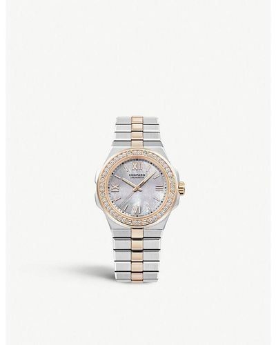 Chopard Alpine Eagle 18k Rose Gold, Stainless Steel & Diamond Bracelet Watch - Metallic