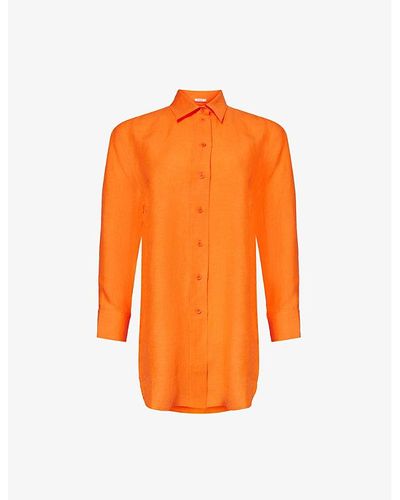 Eres Migtte Relaxed-fit Linen Shirt - Orange