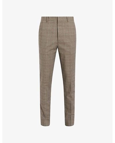 AllSaints Maffrett Slim-fit Straight-leg Woven-blend Pants - Grey