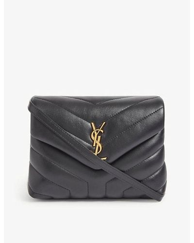 Saint Laurent Loulou Toy Leather Cross-body Bag - Gray