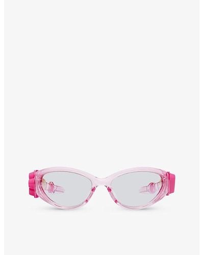 Gentle Monster Gummy Pc12 Oval-frame Acetate Sunglasses - Pink