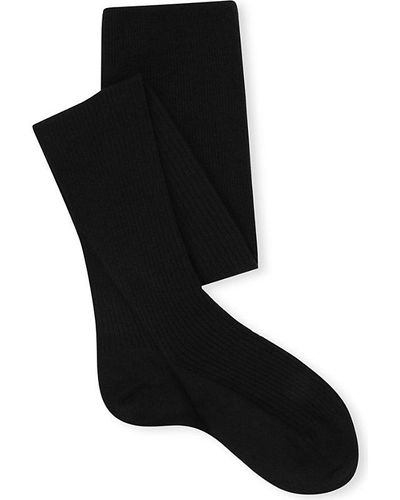 FALKE Ribbed Knee-high Wool-blend Socks X - Black