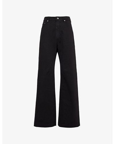 Rick Owens Geth Relaxed-fit Wide-leg Jeans - Black
