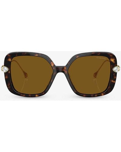 Swarovski Sk6011 Square-frame Tortoiseshell Acetate Sunglasses - Brown