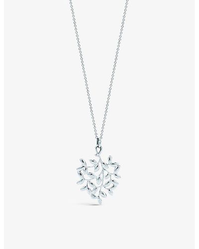Tiffany & Co. Olive Leaf Small Sterling-silver Pendant Necklace - White
