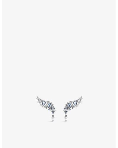 Thomas Sabo Phoenix Wing Zirconia And Sterling Silver Earrings - White