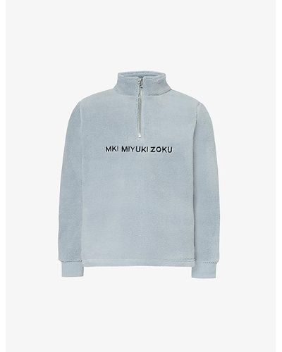 MKI Miyuki-Zoku V2 Brand-embroidered Fleece Sweatshirt Xx - Blue