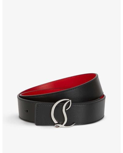 Christian Louboutin Cl Logo-buckle Leather Belt - Red
