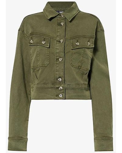 PAIGE Cerra Faded-wash Stretch-woven Jacket - Green