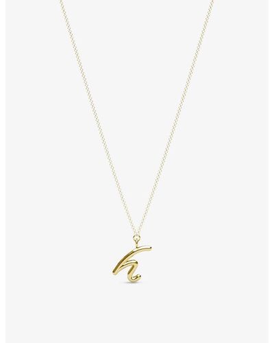 The Alkemistry Love Letter H Initial 18ct Yellow-gold Pendant Necklace - Metallic