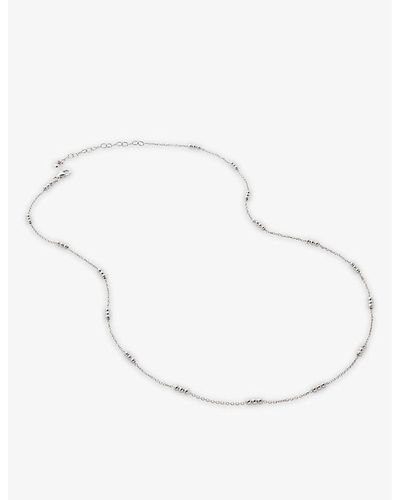 Monica Vinader Triple-beaded Recycled Sterling- Choker Necklace - Metallic