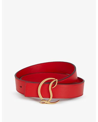 Christian Louboutin Logo-buckle Leather Belt - Red