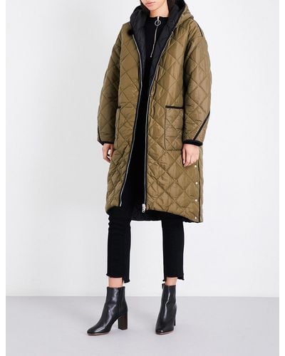 Maje Gabony Reversible Quilted Coat - Natural