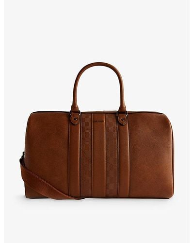Ted Baker House Detachable-strap Faux-leather Holdall - Brown