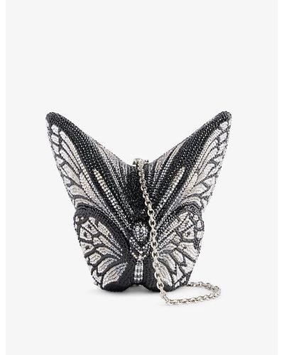 Judith Leiber Butterfly Crystal-embellished Brass Clutch-bag - Multicolor