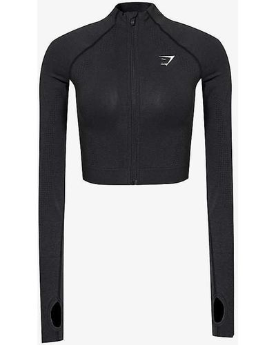 GYMSHARK Vital Seamless 2.0 Stretch-jersey Jacket X - Black