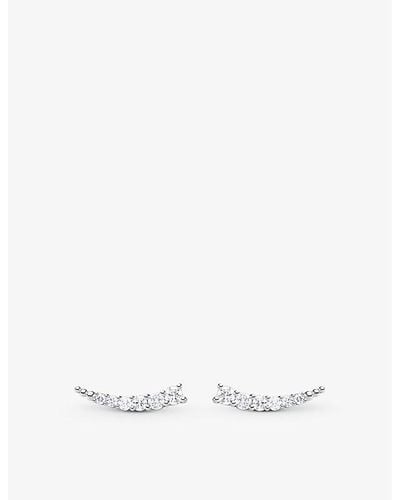 Thomas Sabo Climber Sterling-silver And Zirconia Earrings - White