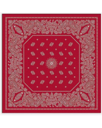 Cartier Double C De Paisley-print Silk-twill Scarf - Red