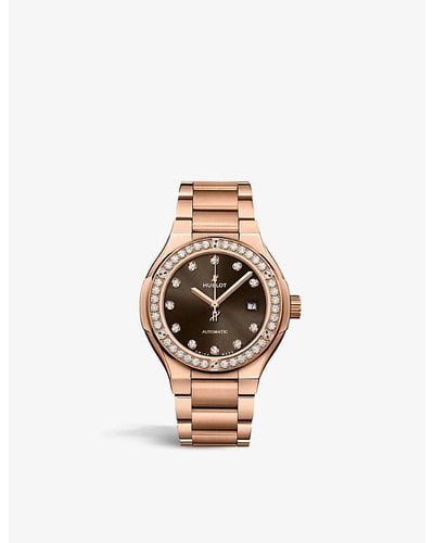 Hublot 585.ox.898m.ox.1204 Classic Fusion 18ct Rose-gold And 0.75ct Brilliant-cut Diamond Automatic Watch - Metallic