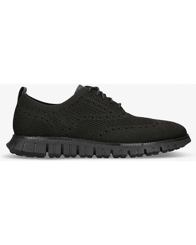 Cole Haan Zerøgrand Wingtip Stitchlite Knitted Oxford Shoes - Black