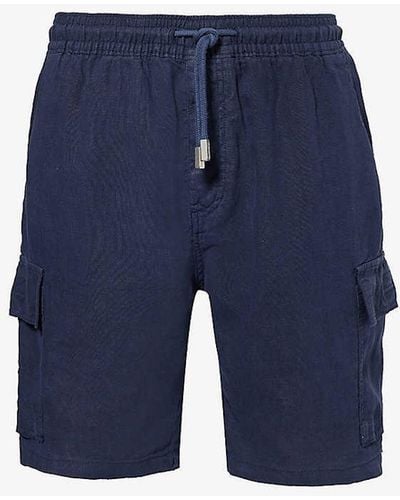 Vilebrequin Baie Drawstring-waist Linen Shorts X - Blue
