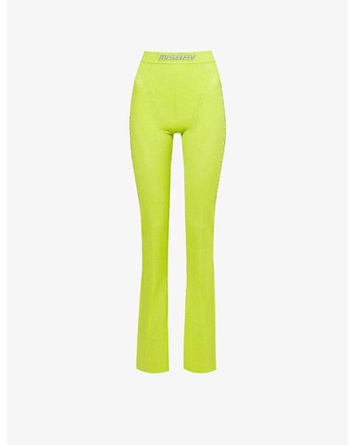 MISBHV Bianca Cut-out Recycled Viscose-blend Pants - Yellow