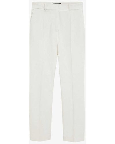 JOSEPH Coleman Slip-pocket Straight-leg Regular-fit Stretch-woven Trousers - White
