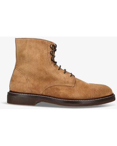 Brunello Cucinelli Lace-up Suede Boots - Brown