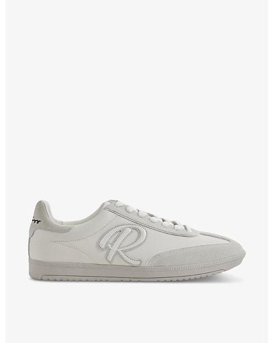 Reiss Alba Logo-embroidered Low-top Leather Sneakers - White