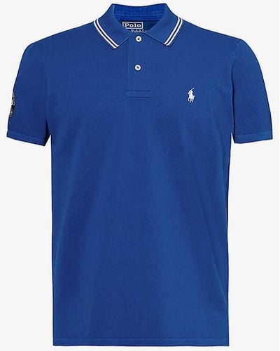 Polo Ralph Lauren X Wimbledon Brand-embroidered Cotton-piqué Polo Shirt Xx - Blue