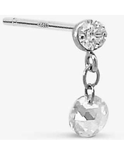 The Alkemistry Daystar Recycled 18ct White-gold And 0.2ct Mixed-cut Diamond Single Drop Earring