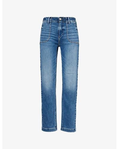 PAIGE Mayslie Straight-leg High-rise Denim-blend Jeans - Blue