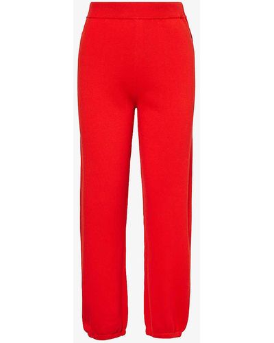 Jonathan Simkhai Relaxed-fit Cotton And Cashmere-blend Trouser - Red