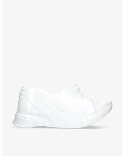 Givenchy Marshmallow Patent-rubber Wedge Mules - White