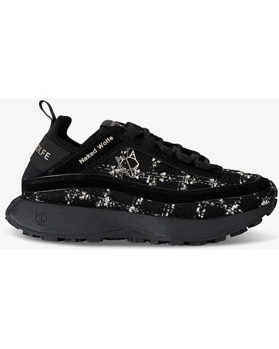 Naked Wolfe Petal Chunky-sole Woven Low-top Trainers - Black