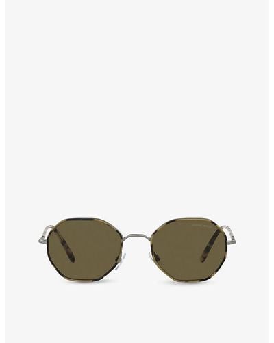 Giorgio Armani Ar6112j Rectangular-frame Acetate And Metal Sunglasses - Gray