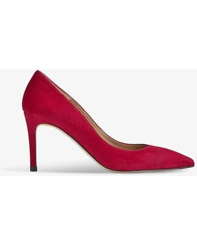 LK Bennett Floret Stiletto-heel Suede Court Shoes - Pink