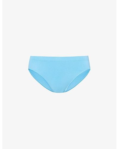 Hanro Touch Feel Mid-rise Stretch-woven Brief - Blue