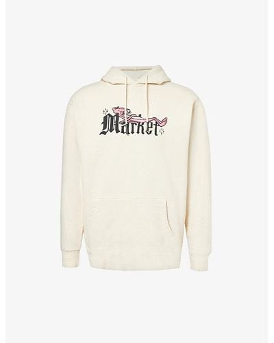 Market X Pink Panther Graphic-print Cotton-jersey Hoody - White