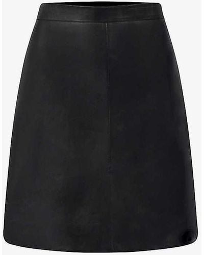 Ro&zo Regular-fit High-rise Leather Mini Skirt - Black