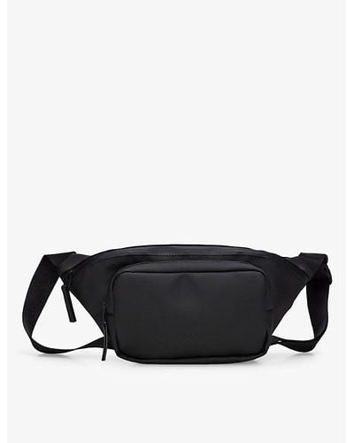 Rains Pocket-embellished Coated-shell Bum Bag - Black