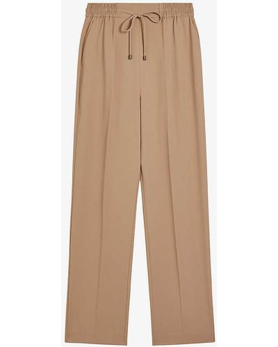 Ted Baker Laurai Straight-leg Mid-rise Woven Trousers - Natural