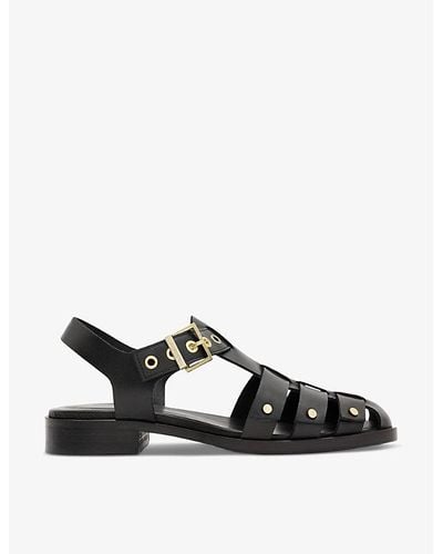AllSaints Nelly Studded Leather Sandals - Black